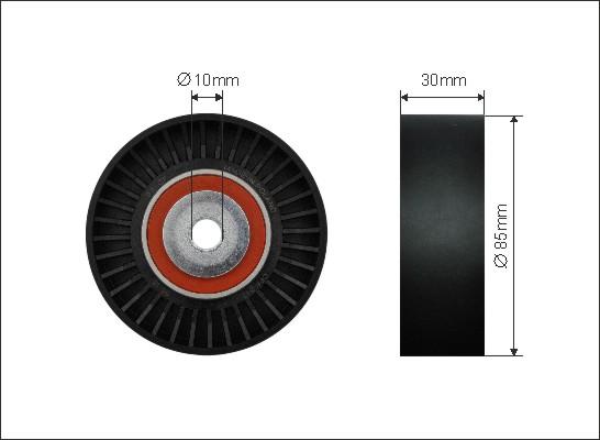 Caffaro 500249 - Deflection / Guide Pulley, v-ribbed belt www.parts5.com