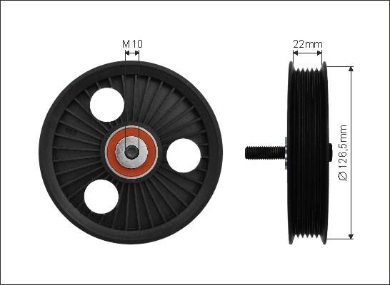 Caffaro 500245 - Направляющий ролик, поликлиновый ремень www.parts5.com