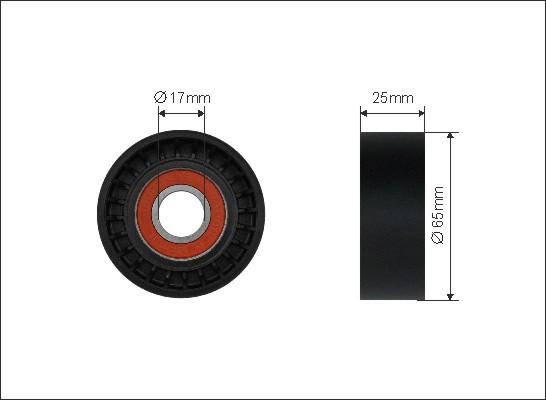 Caffaro 500257 - Deflection / Guide Pulley, v-ribbed belt www.parts5.com