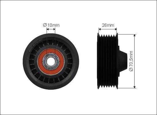 Caffaro 500250 - Направляющий ролик, поликлиновый ремень www.parts5.com