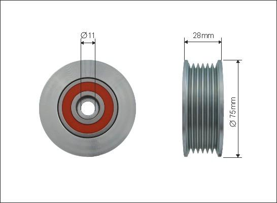 Caffaro 500209 - Polea inversión / guía, correa poli V www.parts5.com