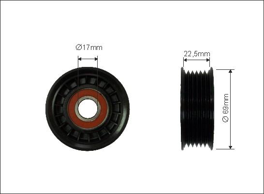 Caffaro 500219 - Направляющий ролик, поликлиновый ремень www.parts5.com