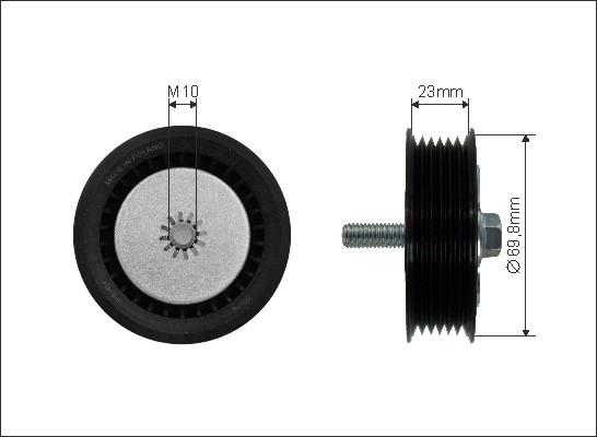 Caffaro 500285 - Deflection / Guide Pulley, v-ribbed belt www.parts5.com