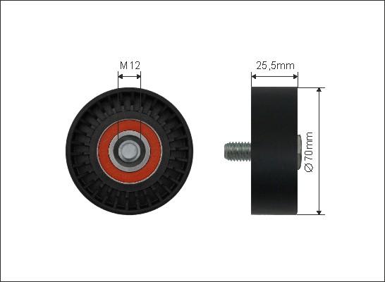 Caffaro 500229 - Deflection / Guide Pulley, v-ribbed belt www.parts5.com