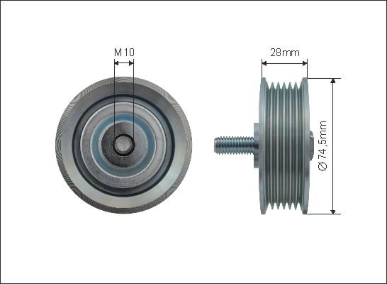 Caffaro 500224 - Polea inversión / guía, correa poli V www.parts5.com