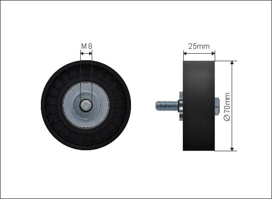 Caffaro 500220 - Deflection / Guide Pulley, v-ribbed belt parts5.com