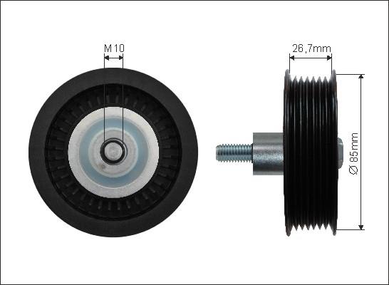 Caffaro 500275 - Deflection / Guide Pulley, v-ribbed belt parts5.com