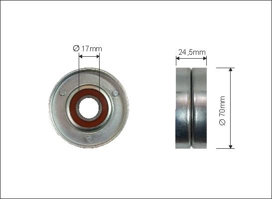 Caffaro 66-98 - Deflection / Guide Pulley, v-ribbed belt www.parts5.com