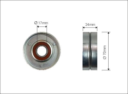 Caffaro 66-00 - Deflection / Guide Pulley, v-ribbed belt www.parts5.com