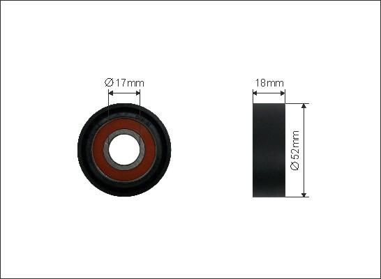 Caffaro 04-00 - Deflection / Guide Pulley, v-ribbed belt www.parts5.com