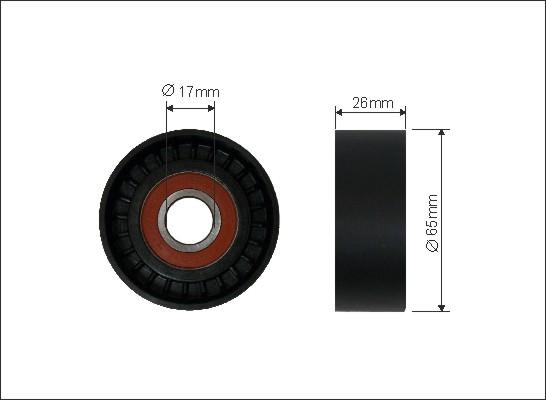 Caffaro 05-90 - Deflection / Guide Pulley, v-ribbed belt www.parts5.com