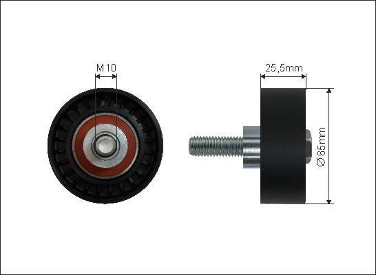 Caffaro 05-19 - Deflection / Guide Pulley, v-ribbed belt www.parts5.com