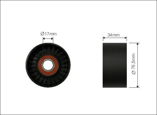 Caffaro 500015 - Preusmerjevalni valj / vodilni valj, rebrasti jermen www.parts5.com