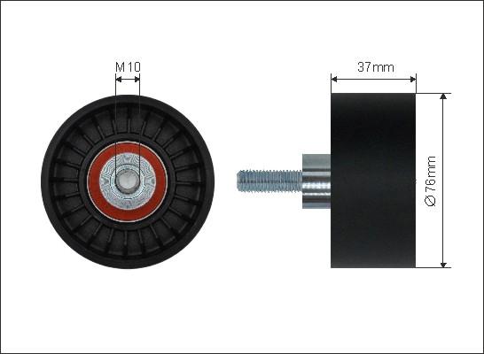 Caffaro 148-86 - Deflection / Guide Pulley, v-ribbed belt www.parts5.com