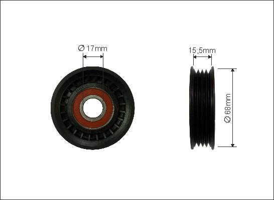 Caffaro 158-00 - Polea inversión / guía, correa poli V www.parts5.com