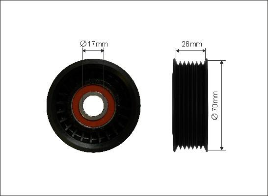 Caffaro 108-00 - Preusmerjevalni valj / vodilni valj, rebrasti jermen parts5.com