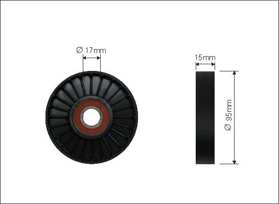 Caffaro 103-00 - Deflection / Guide Pulley, v-ribbed belt www.parts5.com