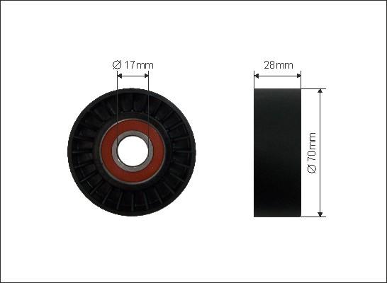 Caffaro 11-99 - Polea inversión / guía, correa poli V www.parts5.com