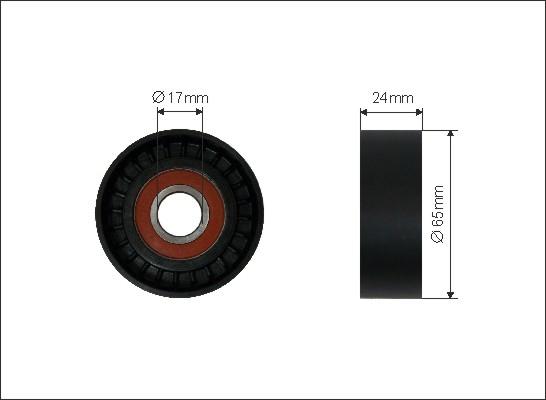 Caffaro 500202 - Deflection / Guide Pulley, v-ribbed belt www.parts5.com