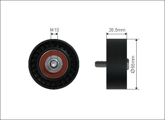 Caffaro 13-95 - Deflection / Guide Pulley, v-ribbed belt www.parts5.com