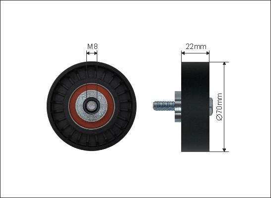 Caffaro 135-77 - Направляющий ролик, поликлиновый ремень www.parts5.com