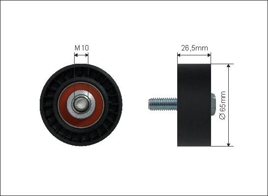 Caffaro 13-11 - Skretni / vodeći valjak, klinasti rebrasti remen www.parts5.com