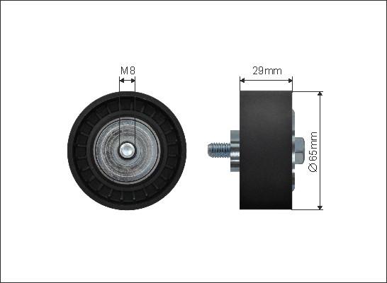 Caffaro 13-12 - Deflection / Guide Pulley, v-ribbed belt parts5.com