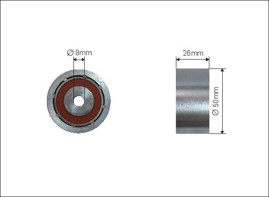 Caffaro 138-22 - Deflection / Guide Pulley, v-ribbed belt www.parts5.com