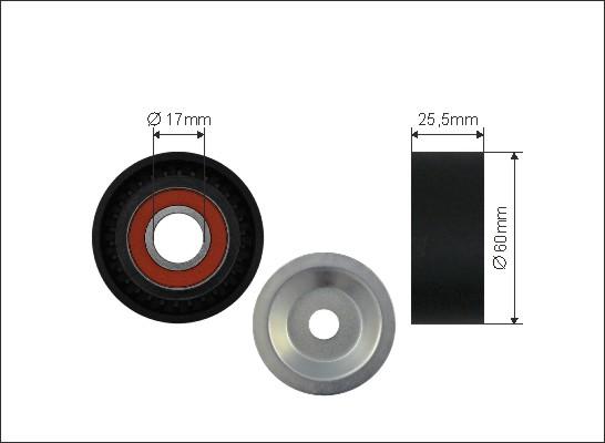 Caffaro 133-00 - Deflection / Guide Pulley, v-ribbed belt www.parts5.com