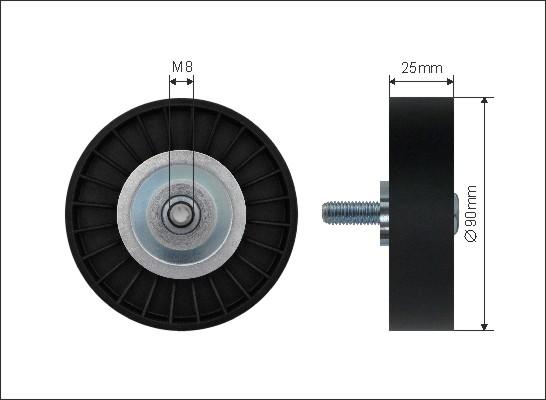 Caffaro 12-16 - Vratná / vodiaca kladka rebrovaného klinového remeňa www.parts5.com