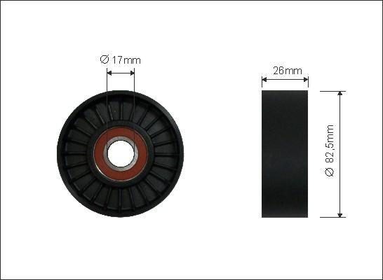 Caffaro 122-00 - Preusmerjevalni valj / vodilni valj, rebrasti jermen www.parts5.com