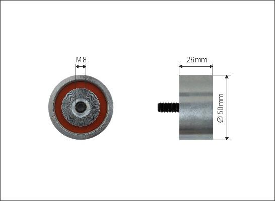 Caffaro 174-39 - Deflection / Guide Pulley, v-ribbed belt www.parts5.com