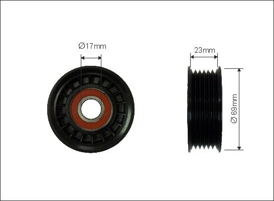 Caffaro 84-98 - Polea inversión / guía, correa poli V www.parts5.com