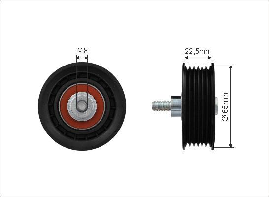 Caffaro 80-99 - Deflection / Guide Pulley, v-ribbed belt www.parts5.com