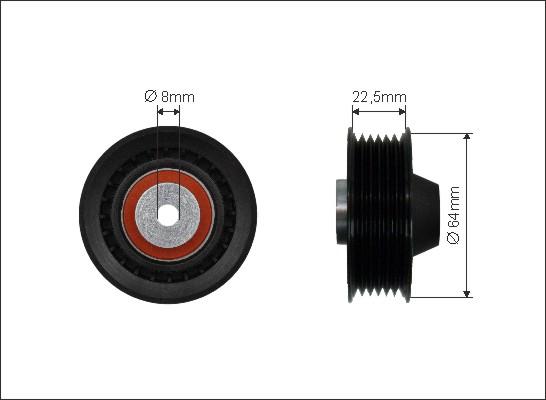 Caffaro 80-12 - Направляющий ролик, поликлиновый ремень www.parts5.com