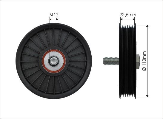 Caffaro 88-00 - Deflection / Guide Pulley, v-ribbed belt www.parts5.com