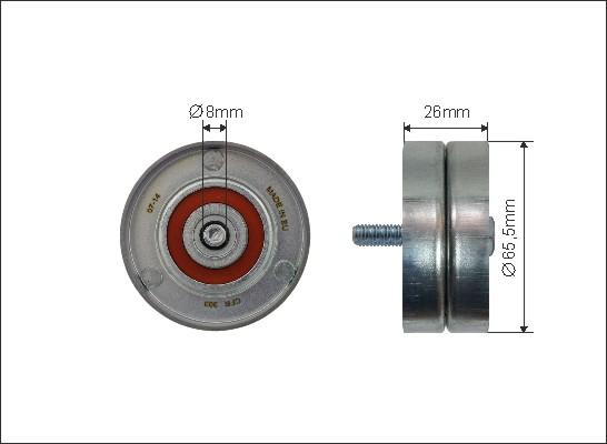 Caffaro 394-58 - Rola ghidare / conducere, curea transmisie www.parts5.com