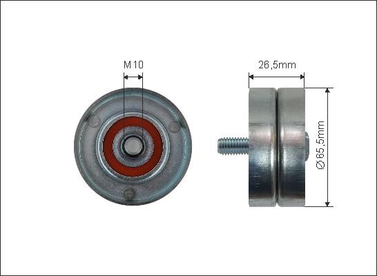 Caffaro 392-11 - Deflection / Guide Pulley, v-ribbed belt www.parts5.com