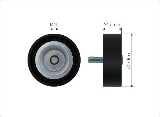 Caffaro 347-00 - Usmeravajući / vodeći točkić, klinasti rebrasti kaiš www.parts5.com