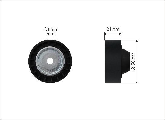 Caffaro 36-49 - Deflection / Guide Pulley, v-ribbed belt www.parts5.com