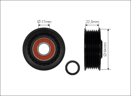 Caffaro 80-40 - Polea inversión / guía, correa poli V www.parts5.com