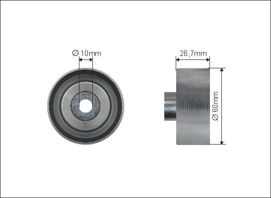 Caffaro 308-37 - Deflection / Guide Pulley, v-ribbed belt www.parts5.com