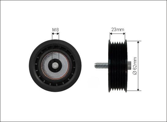 Caffaro 317-00 - Polea inversión / guía, correa poli V www.parts5.com