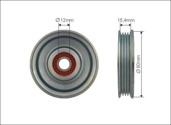 Caffaro 379-133 - Deflection / Guide Pulley, v-ribbed belt www.parts5.com