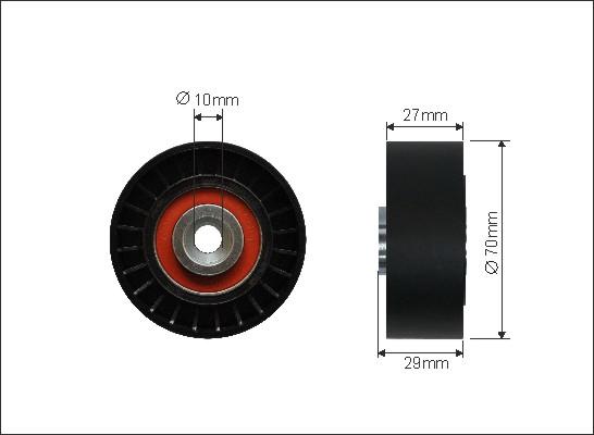 Caffaro 299-99 - Deflection / Guide Pulley, v-ribbed belt parts5.com