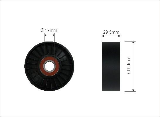 Caffaro 29-99 - Deflection / Guide Pulley, v-ribbed belt www.parts5.com