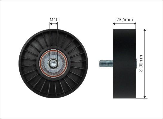 Caffaro 29-36 - Usmeravajući / vodeći točkić, klinasti rebrasti kaiš www.parts5.com