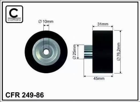 Caffaro 249-86 - Deflection / Guide Pulley, v-ribbed belt parts5.com