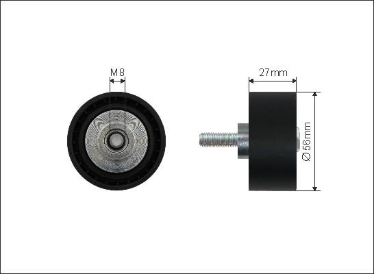 Caffaro 251-112 - Deflection / Guide Pulley, v-ribbed belt parts5.com