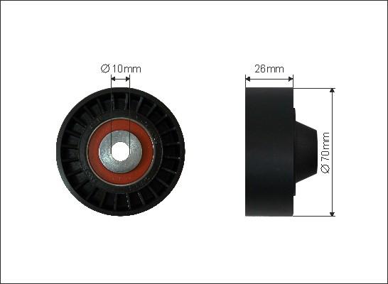 Caffaro 262-26 - Deflection / Guide Pulley, v-ribbed belt www.parts5.com